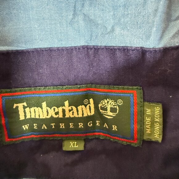 Vintage Timberland Men's Purple Orange Cotton Jacket Utility Parka Outdoors XL - Picture 4 of 10